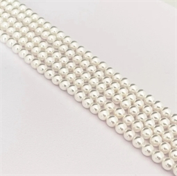15 stk. 4 mm Hvide Shell perler