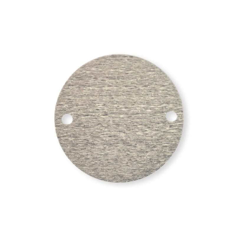 Børstet mønt med 2 huller 15 mm sterling sølv