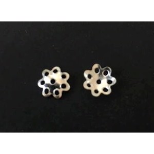 Blomster bead caps sterling sølv 6 mm