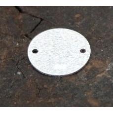 15 mm Børstet mønt med 2 huller i Sterling sølv