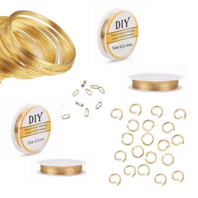 Tråd & øskner i "Guld" Tråd & øskner i "Guld"