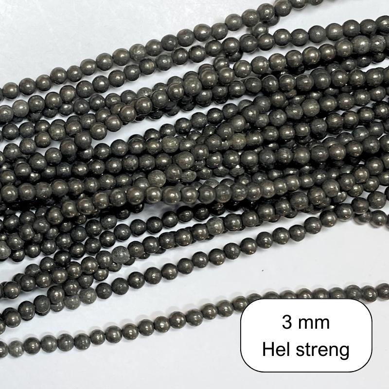 3 mm Pyrit - Hel streng