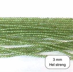 3 mm Peridot - Hel streng