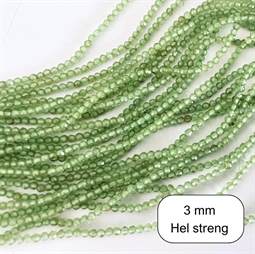 3 mm Peridot facet - Hel streng