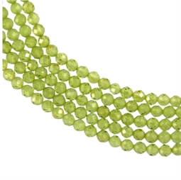 1/1 streng med ca. 100 stk. 4 mm Peridot perler