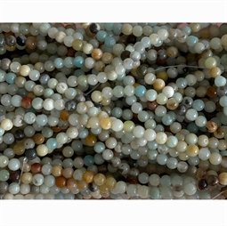 4 mm Mix amazonit  perler - Hel streng