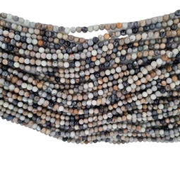 4 mm Picasso jasper perler. Flotte flerfarvet små perler