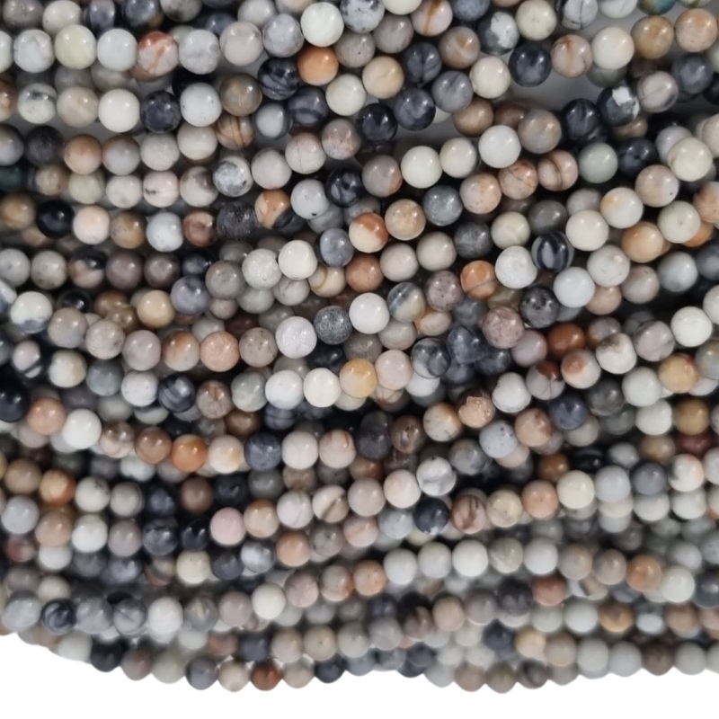 6 mm Picasso jasper perler. Flotte flerfarvet 6 mm perler
