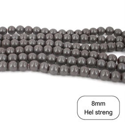 8 mm MAT Hæmatit - Hel streng