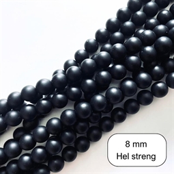 8 mm MAT sort onyx - Hel streng