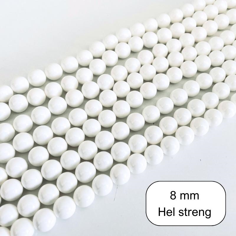 Muslingeskal perler 8 mm - Hel streng