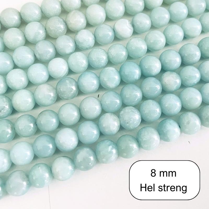  8 mm Amazonit perler - Hel streng