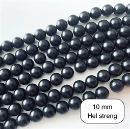 10 mm MAT Sort onyx perler