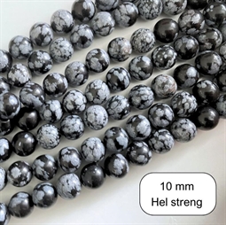 Snowflake obsidian 10 mm - Hel streng