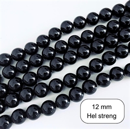 Sort onyx 12 mm - Hel streng