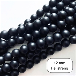 Mat sort onyx 12 mm - Hel streng