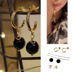 DIY Smykkekit - Øreringe med sorte perler