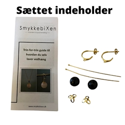 Smykkekit - Sættet indeholder Øreringe, perlestave, perler, perleskåle og en guide til hvordan man laver vedhæng
