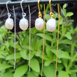 Kædeøreringe med barok perler