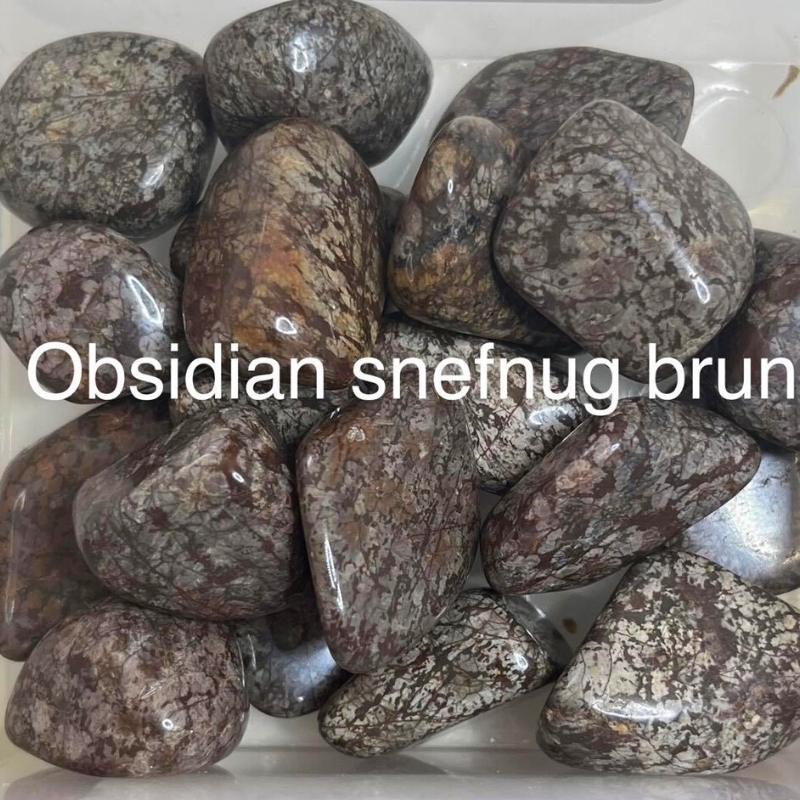 Stjernetegn og lykkesten - Obsidian snefnug brun - Spirituelle sten