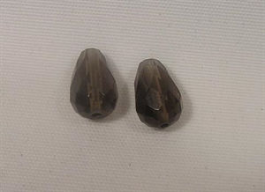 Røgkvarts dråber 8 x 12 mm 2 stk.
