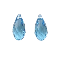 Swarovski crystal dråber, 2 stk. Aquamarin
