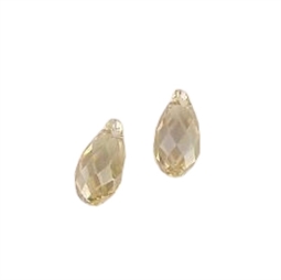 Swarovski crystal dråber, 2 stk. Gylden