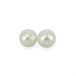 Hvide 4 mm anborede shell perler