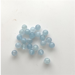 Anborede 6 mm aquamarin perler