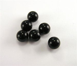 6 stk. 10 mm Sort onyx perler