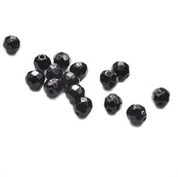 15 stk. 4 mm Sort Onyx perler, facet perler