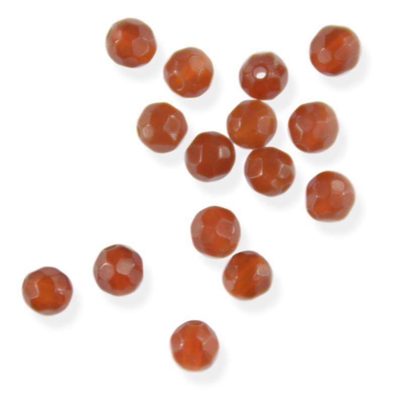 Pose med 15 stk. 4 mm Rød agat perler