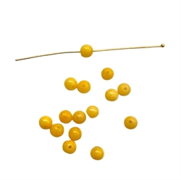 Pose med 15 stk. 4 mm gule perler