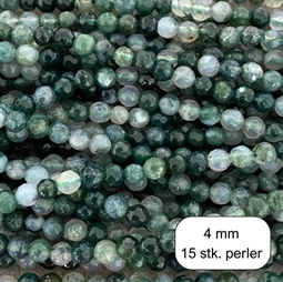 15 stk. 4 mm Mosagat facet perler