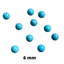 10 stk. 6 mm Turkis magnesite perler