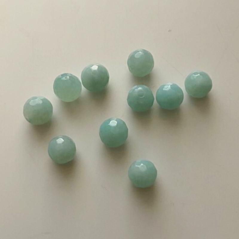 8 mm amazonit perler med facetslibninger