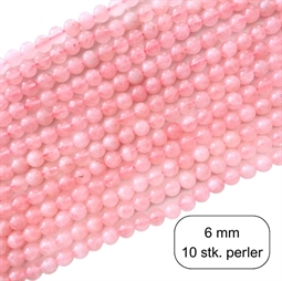 10 stk. 6 mm Rosakvarts perler