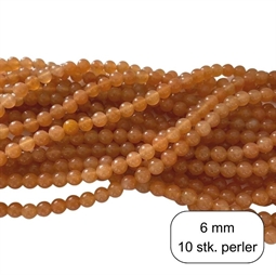 10 stk. 6 mm Rød Aventurin perler