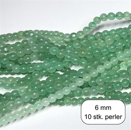 10 stk. 6 mm Grøn aventurin perler