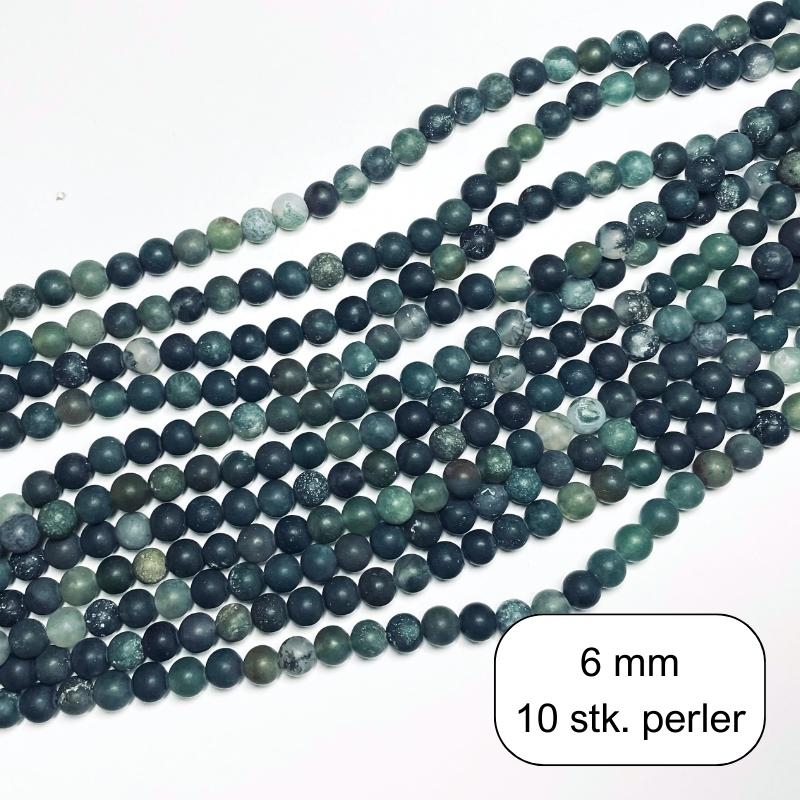 10 stk. 6 mm MAT Mosagat perler