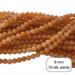 10 stk. 8 mm Rød Aventurin perler