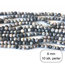 10 stk. 8 mm MAT Picasso agat perler