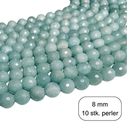 10 stk. 8 mm Amazonit facet perler