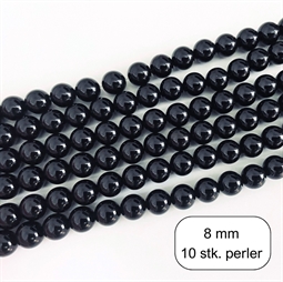 10 stk. 8 mm Sort onyx perler.