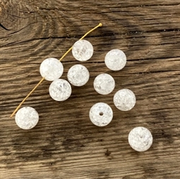 10 stk. 8 mm Brændt bjergkrystal perler