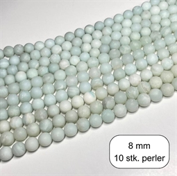 10 stk. 8 mm MAT Amazonit perler