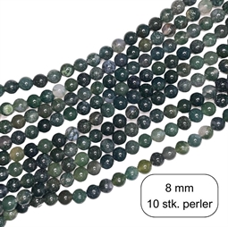 10 stk. 8 mm Mosagat perler