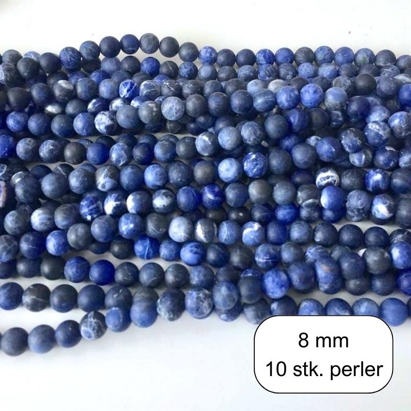 MAT Sodalit perler 8 mm, 10 stk.