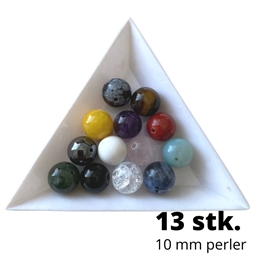 Pose med 13 forskellige farver 10 mm perler