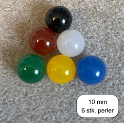 MIX 10 mm perler UDEN hul, 6 stk.